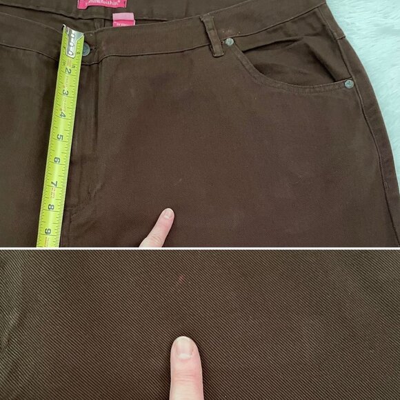 Woman Within Natural Fit Brown Pants 26WP Cotton - Picture 5 of 7